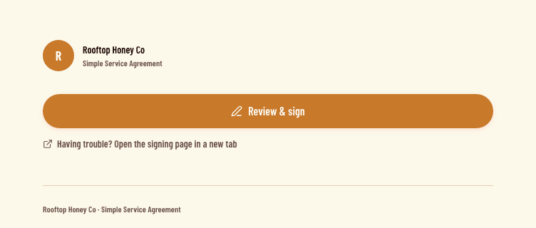 Contract & e-signature — Coming soon