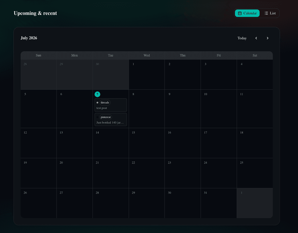 Auto-posting scheduler — Queue it once, across every platform